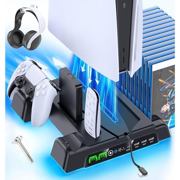 15 Best Cooling Stands for PS5 in 2026 to Keep Your Console Cool and Performance-Ready 7 PS5 Cooling & Charging Station with LED Fan