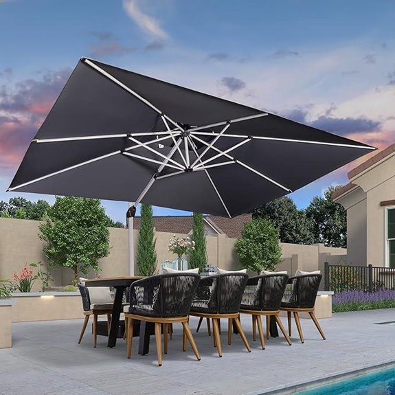 15 Best Commercial Patio Umbrellas for Shade and Style in 2026 12 purple leaf cantilever umbrella