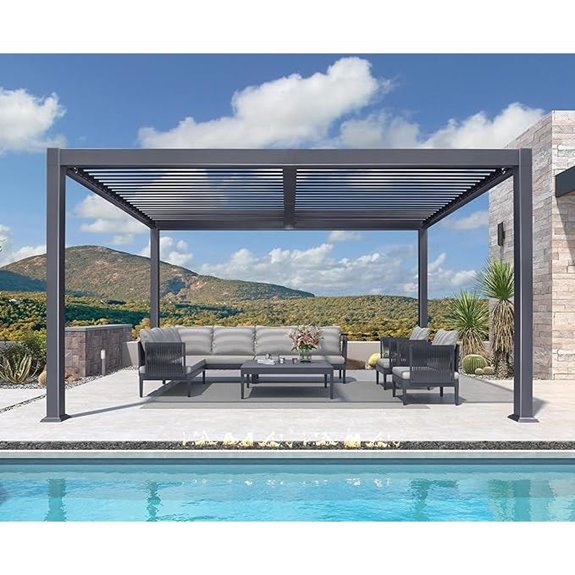 15 Best Aluminum Pergolas for Stylish and Durable Outdoor Spaces 3 Purple Leaf 10'x14' Aluminum Pergola with Rainproof Roof