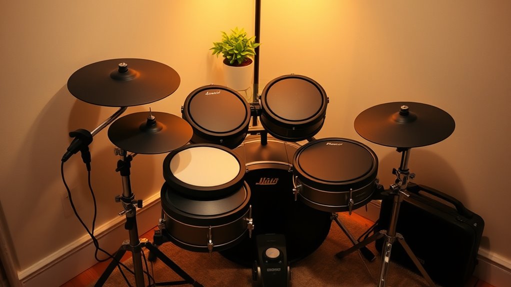 quiet compact apartment drums