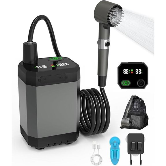 15 Best Portable Camping Showers for 2026 9 Portable Camp Shower with Rechargeable Pump and LED Display