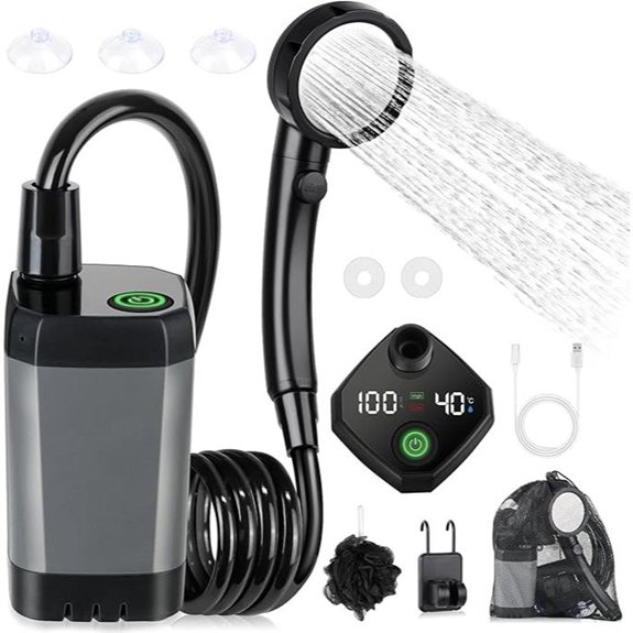 15 Best Portable Camping Showers for 2026 8 Rechargeable Camping Shower with LED Display and 4 Spray Modes