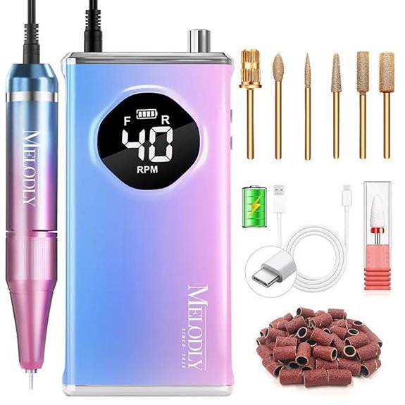 Melodly Rechargeable Electric Nail Drill Kit