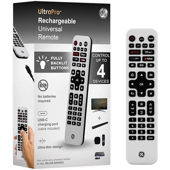 15 Best Universal Remote Controls of 2026 That Simplify Your Entertainment Setup 7 GE Rechargeable Universal TV Remote with Backlit Buttons