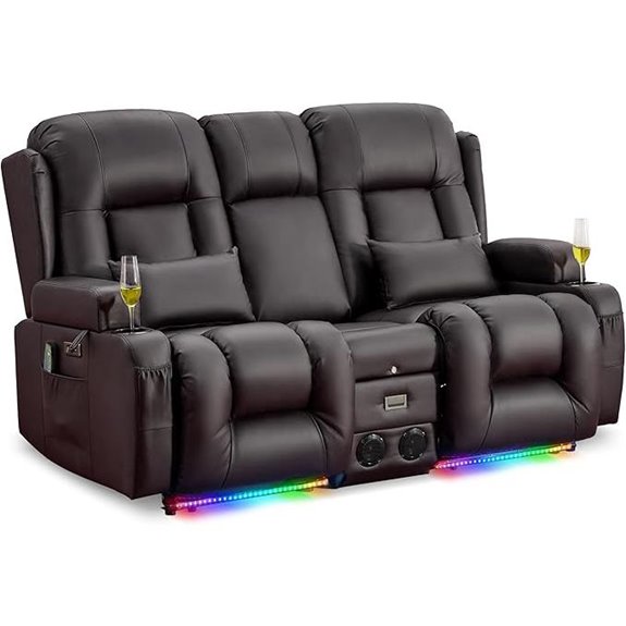 15 Best Power Sofa Recliners of 2026 for Ultimate Comfort and Style 16 URREED Recliner Loveseat with Massage and LED Lights