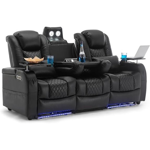 15 Best Home Theater Seating Options for the Ultimate Movie Night Experience 15 Home Theater Recliner Seats with Lighting and Tray