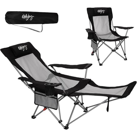 WEJOY 2-in-1 Reclining Camping Chair with Footrest