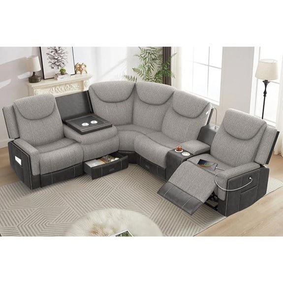 15 Best Home Theater Seating Options for the Ultimate Movie Night Experience 9 Home Theater Recliner Sectional Sofa with Storage