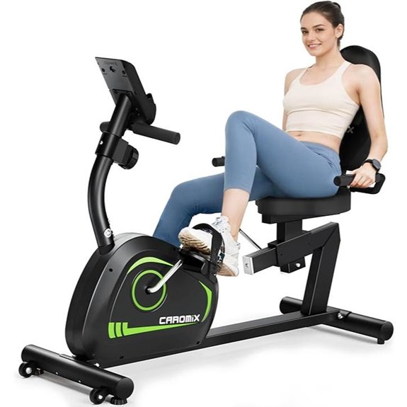 Caromix Recumbent Exercise Bike with Heart Rate Monitor