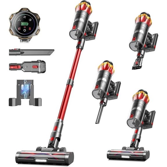 Cordless Vacuum Cleaner 650W OLED Touch Red