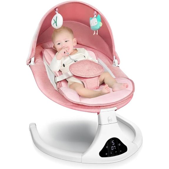Electric Baby Swing with Remote and 5 Speeds
