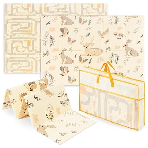 15 Best Foldable Playmats That Combine Convenience and Comfort 10 Foldable Baby Play Mat with Reversible Forest & City Design