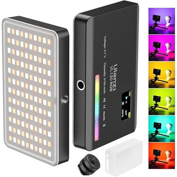 15 Best Portable Lights for Filmmakers in 2026 17 ULANZI VL120 RGB Video Light with Rechargeable Battery