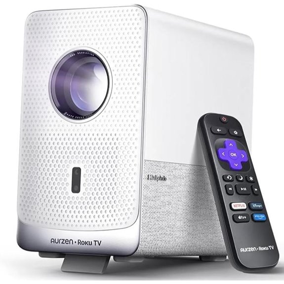 15 Best Projectors for Epic Outdoor Movie Nights in 2026 7 Aurzen Roku Smart Projector with WiFi & Bluetooth