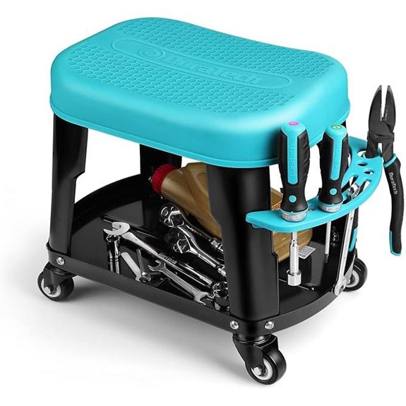 15 Best Creeper Seats for Mechanics to Work Comfortably and Efficiently 4 DURATECH Rolling Mechanic Stool with Tool Tray