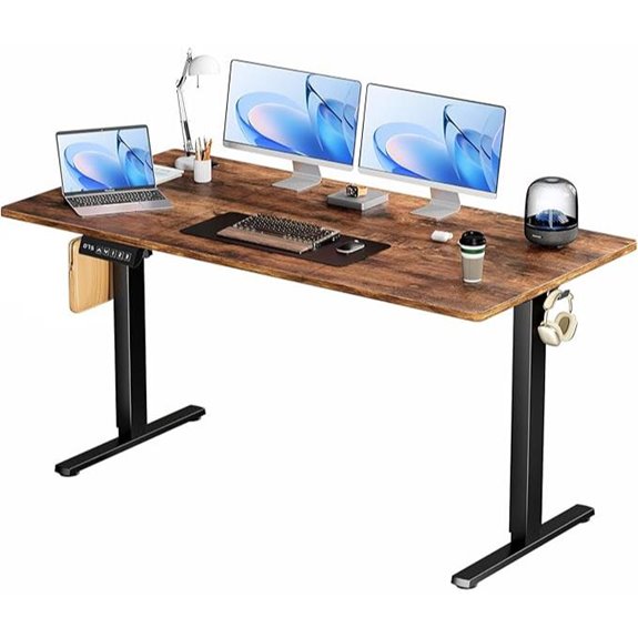 Smug Electric Height-Adjustable Standing Desk Rustic Brown