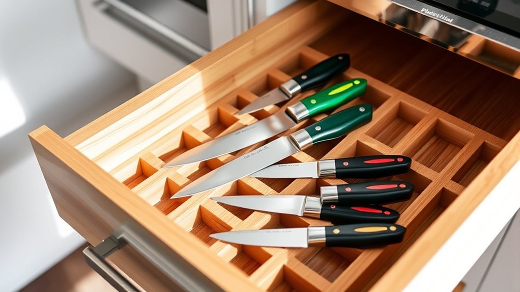 secure spacious knife storage