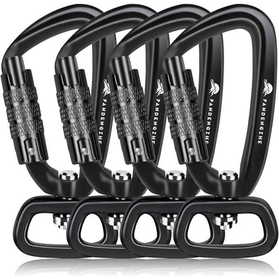 Locking Carabiner Clip with Swivel Ring