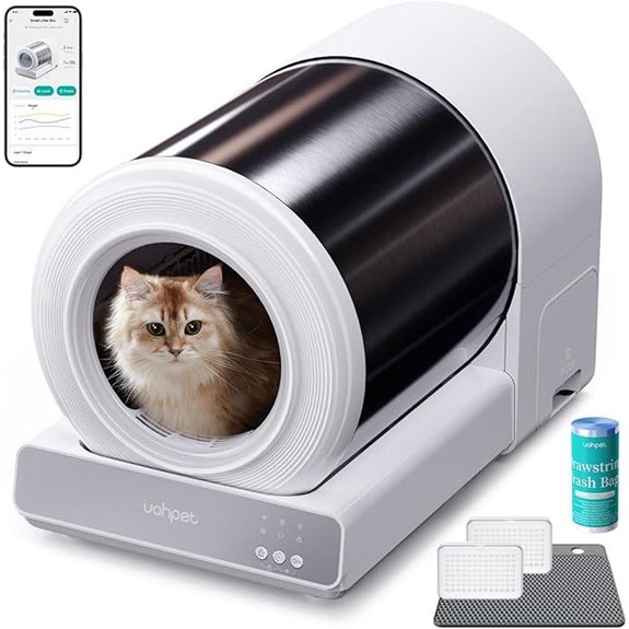 10 Best Automatic Cat Litter Boxes That Make Cleaning a Breeze 9 Uahpet Self-Cleaning Stainless Steel Cat Litter Box