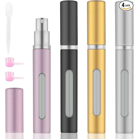 4pcs Refillable Travel Perfume Spray Bottles