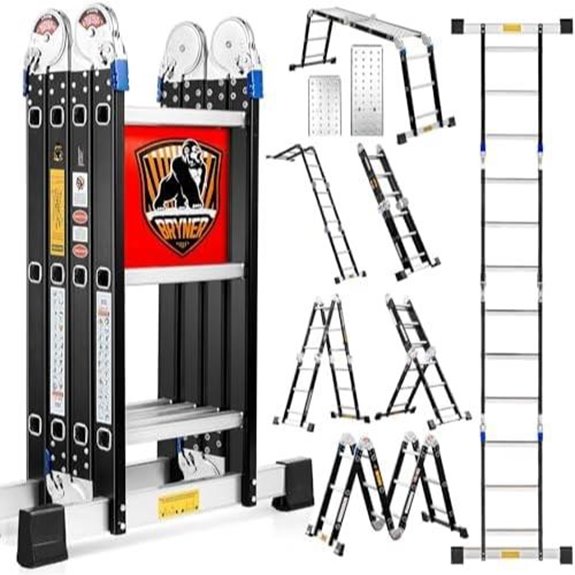 15 Best Multipurpose Ladders That Combine Safety and Versatility 9 7-in-1 12ft Multi-Purpose Telescoping Ladder