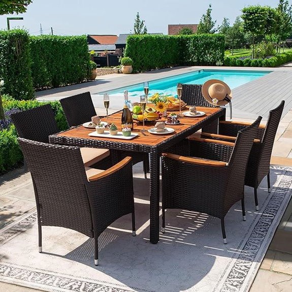 seven piece patio dining set