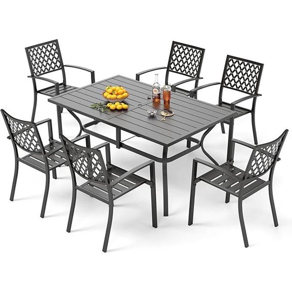 PHI VILLA 7-Piece Outdoor Patio Dining Set