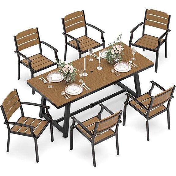 7-Piece Patio Dining Set with Umbrella Hole