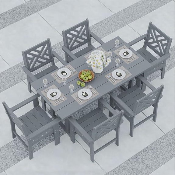 7-Piece Outdoor Dining Set with Umbrella Hole
