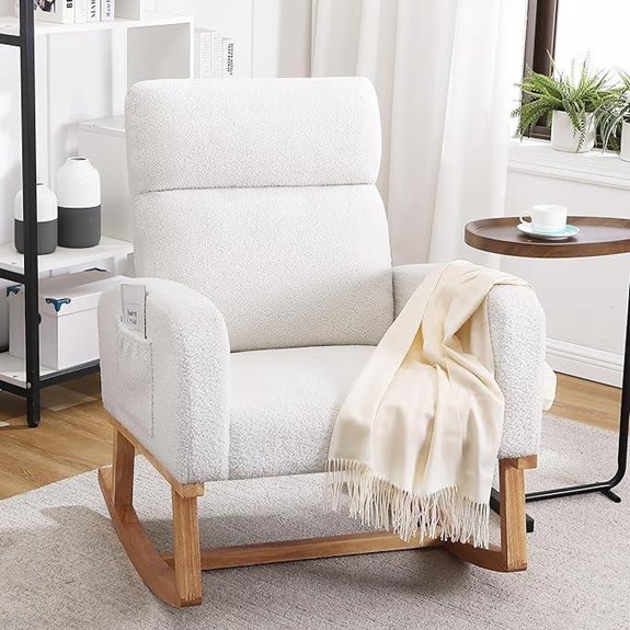 15 Best Glider Chairs for Nurseries That Combine Comfort and Style in 2026 3 Sherpa Nursery Rocking Chair with High Backrest