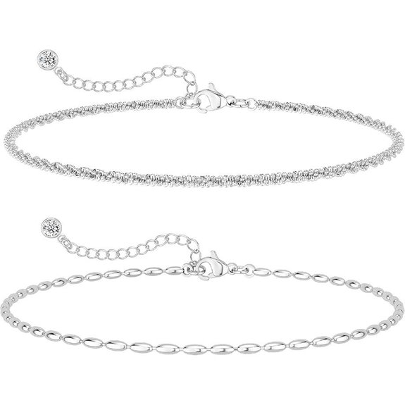 15 Best Sterling Silver Bracelets That Combine Style and Durability 13 Freekiss Silver Plated Chain Bracelet Set for Women