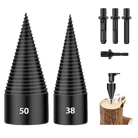 6 PCS Log Splitter Drill Bits with Handles