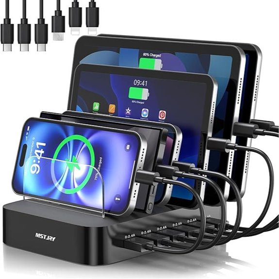 8 Best Multi-Device Charging Stations for VR Setup in 2026 3 MSTJRY 6-Port Multi-Device Charging Station Black