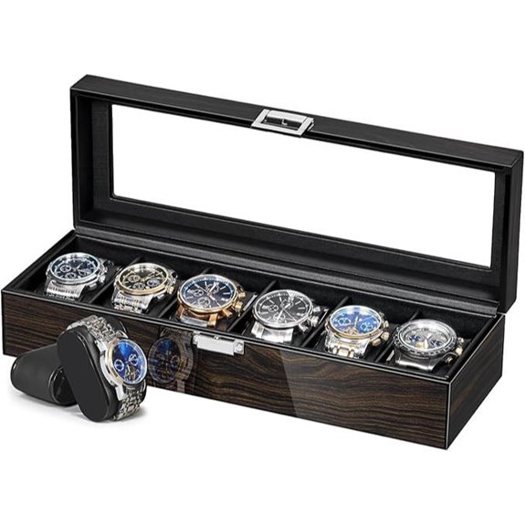 ANWBROAD 6-Slot Men’s Watch Storage Organizer
