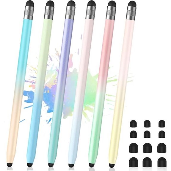 6-Pack Stylus Pen for Touchscreens with Double Tips