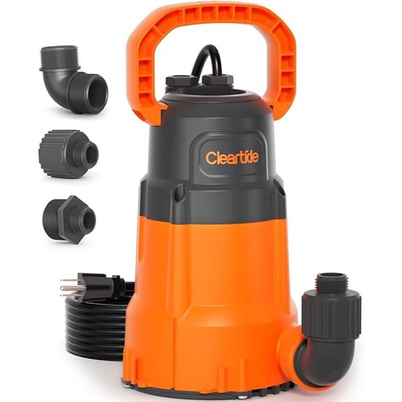 Cleartide 1/4 HP Submersible Utility Water Pump