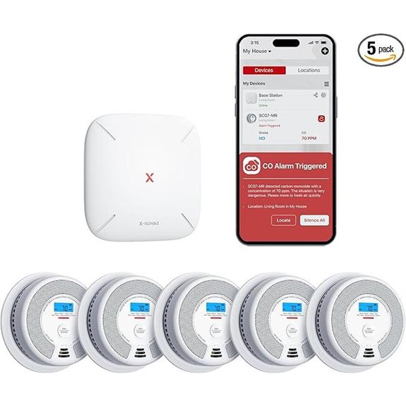 X-Sense Smart Smoke & CO Detector Kit (5 Units)