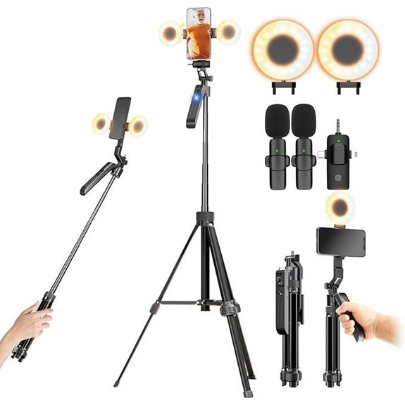 Auto Face Tracking Tripod Vlogging Kit for Smartphones