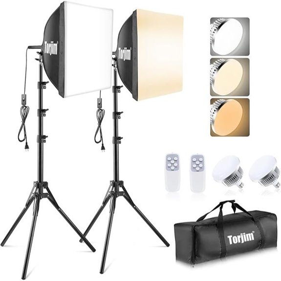 15 Best Film Lighting Kits for Indie Filmmakers in 2026 12 Torjim Softbox Photography Lighting Kit with LED Bulbs