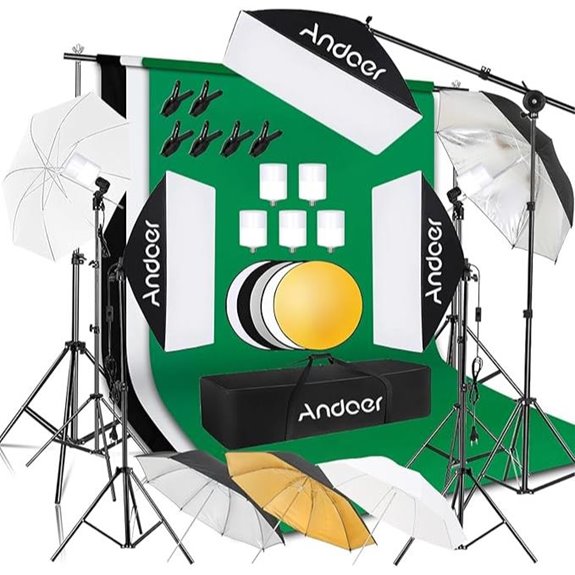 Andoer Softbox Photography Lighting Kit with Backdrops