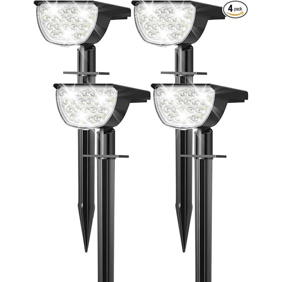 Solar Waterproof LED Pathway Garden Spotlights (4 Pack)