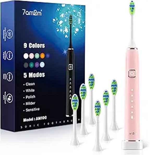 15 Best Premium Electric Toothbrushes That Will Transform Your Oral Care in 2026 6 7AM2M Sonic Electric Toothbrush with 6 Heads