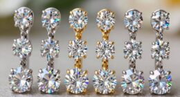 sparkling diamond simulant earrings