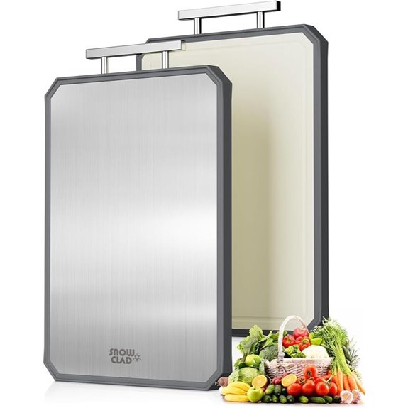 15 Best Knife-Friendly Cutting Boards for 2026 11 SNOWCLAD Stainless Steel Double-Sided Cutting Board