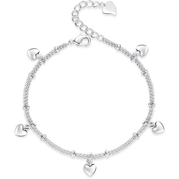 15 Best Sterling Silver Bracelets That Combine Style and Durability 7 Kelistom Sterling Silver Heart Charm Chain Bracelet