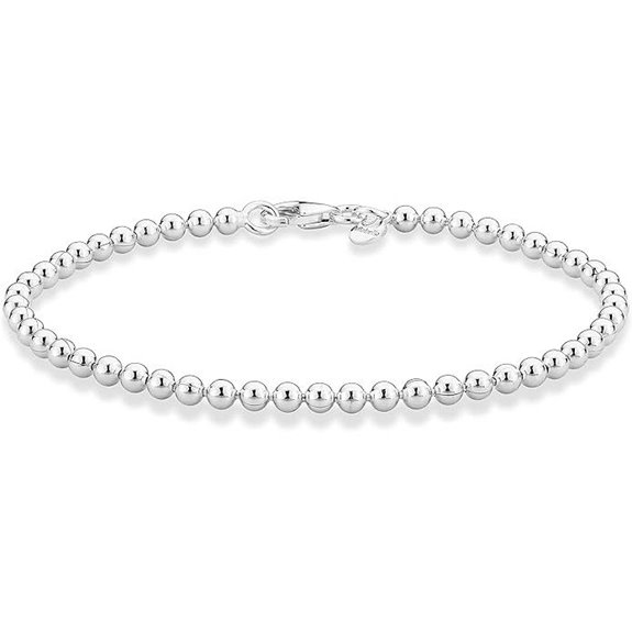15 Best Sterling Silver Bracelets That Combine Style and Durability 3 Miabella Sterling Silver Bead Ball Chain Bracelet