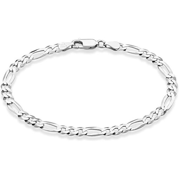 15 Best Sterling Silver Bracelets That Combine Style and Durability 17 Miabella Sterling Silver Figaro Chain Bracelet