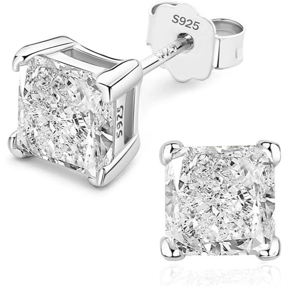 925 Sterling Silver Lab Diamond Stud Earrings