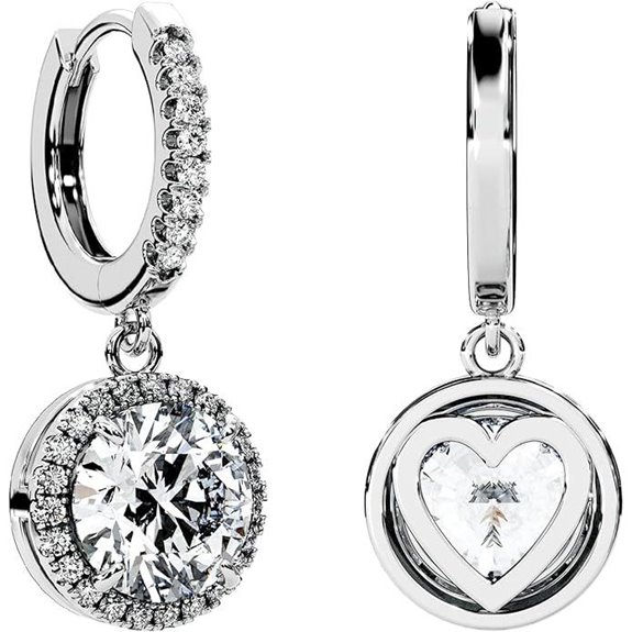 Moissanite Drop Earrings in Sterling Silver for Women