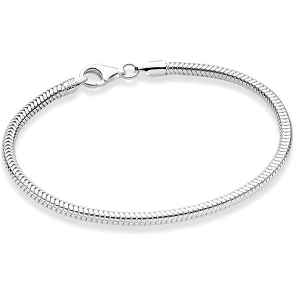 15 Best Sterling Silver Bracelets That Combine Style and Durability 15 Miabella 925 Sterling Silver Snake Chain Bracelet